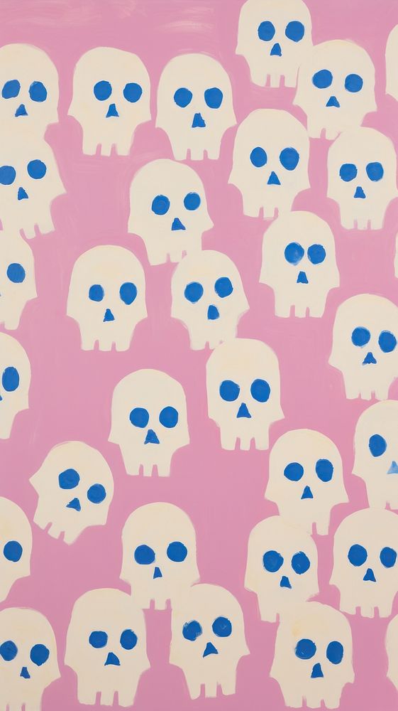 Cartoonish pink cute skulls pattern backgrounds repetition.