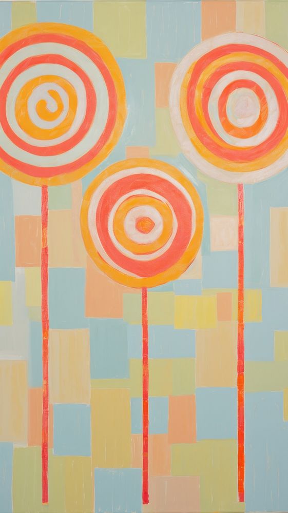 Cute sweet lollipops backgrounds painting pattern.