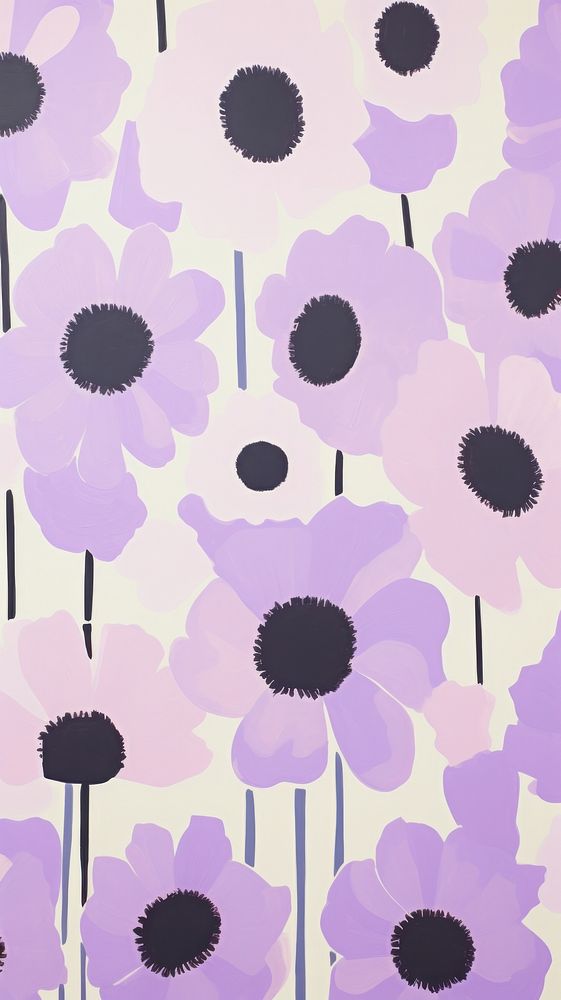 Anemone flowers pattern backgrounds wallpaper.