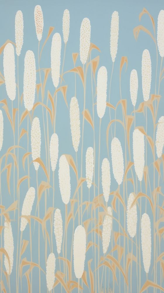White pampas flowers backgrounds wallpaper pattern.