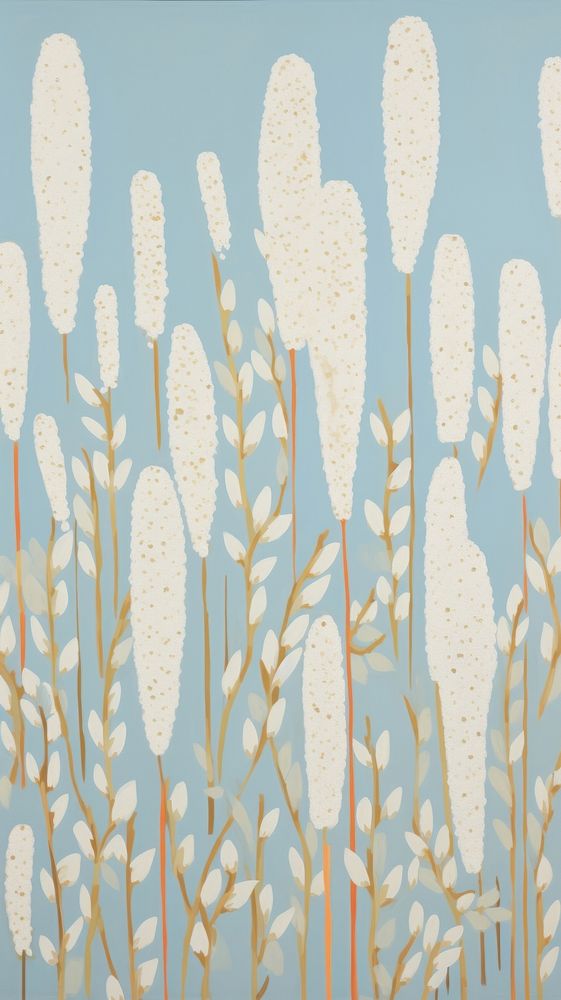 White pampas flowers backgrounds pattern plant.