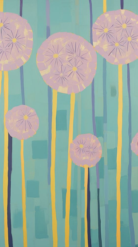 Allium flower blooms painting pattern backgrounds.