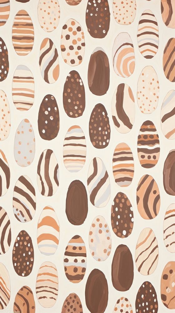 Chocolate easter eggs pattern backgrounds wallpaper.