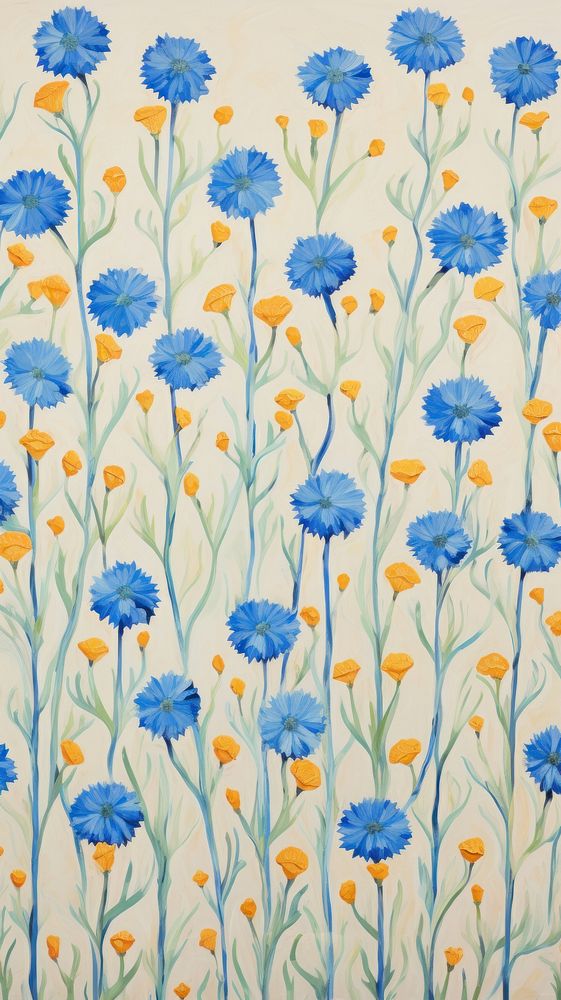 Cornflower blooms painting pattern backgrounds.