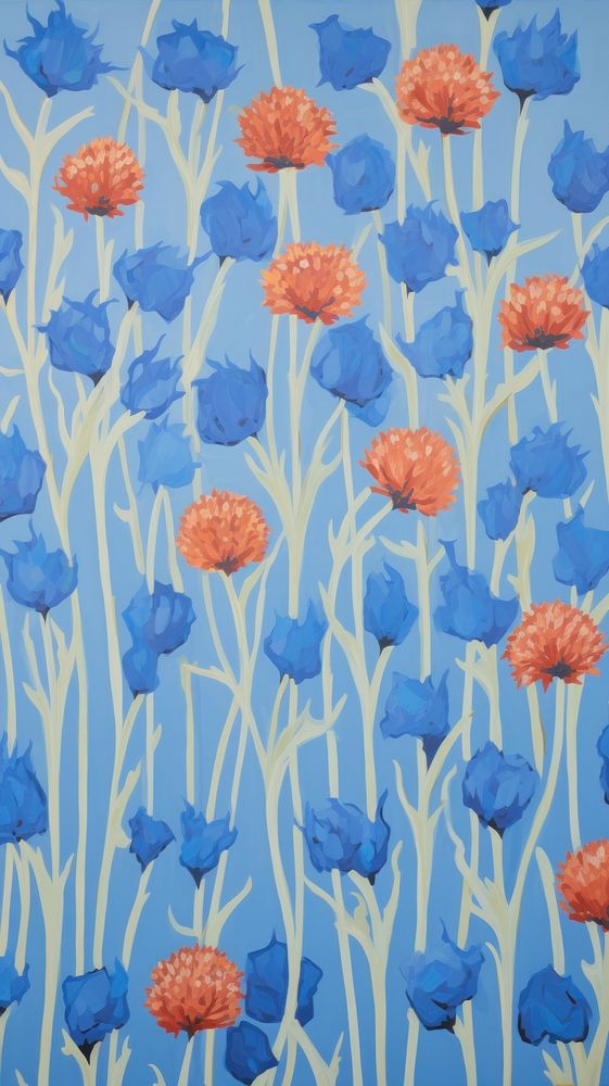 Cornflower blooms pattern backgrounds wallpaper.