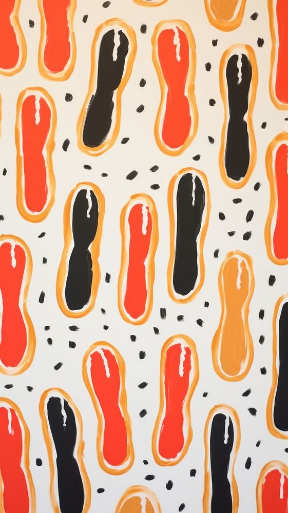 Eclairs pattern backgrounds painting.