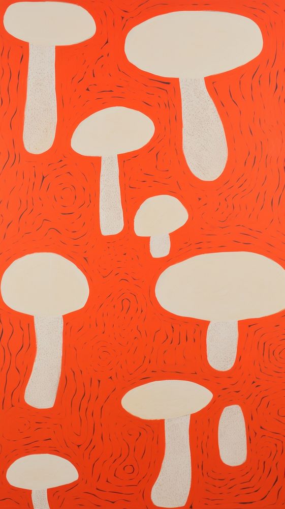 Jumbo mushrooms backgrounds painting pattern.