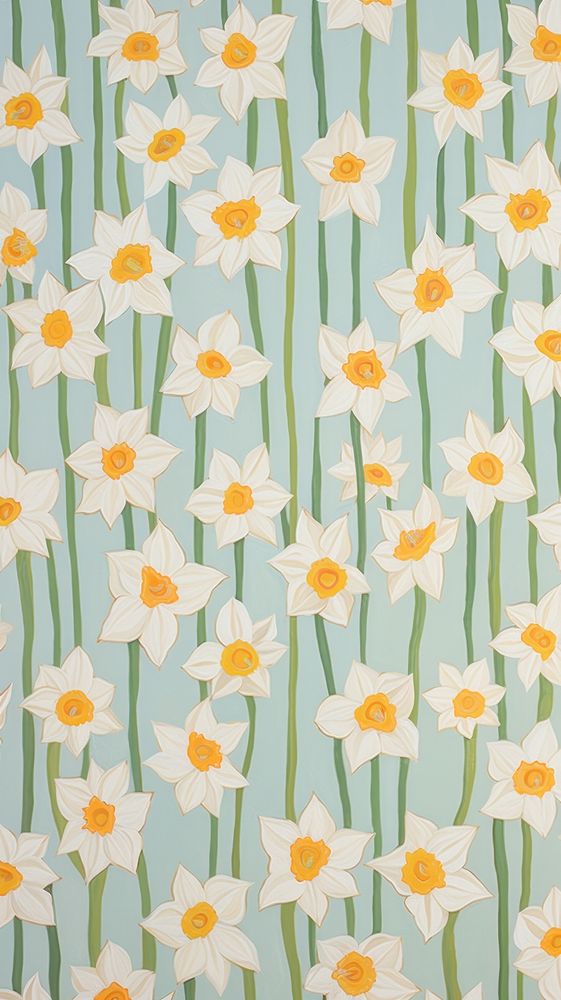 Narcissus blooming flowers backgrounds wallpaper pattern.
