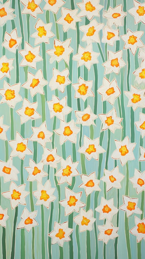 Narcissus flower blooms backgrounds wallpaper pattern.