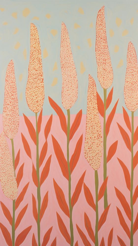 Pampas flowers pattern backgrounds painting.