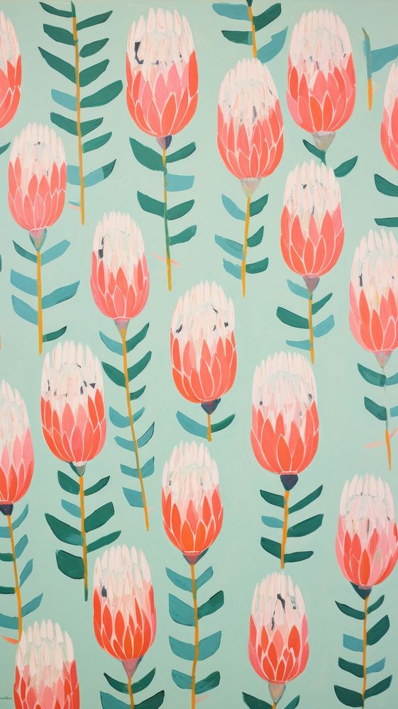 Jumbo protea flowers pattern backgrounds wallpaper.