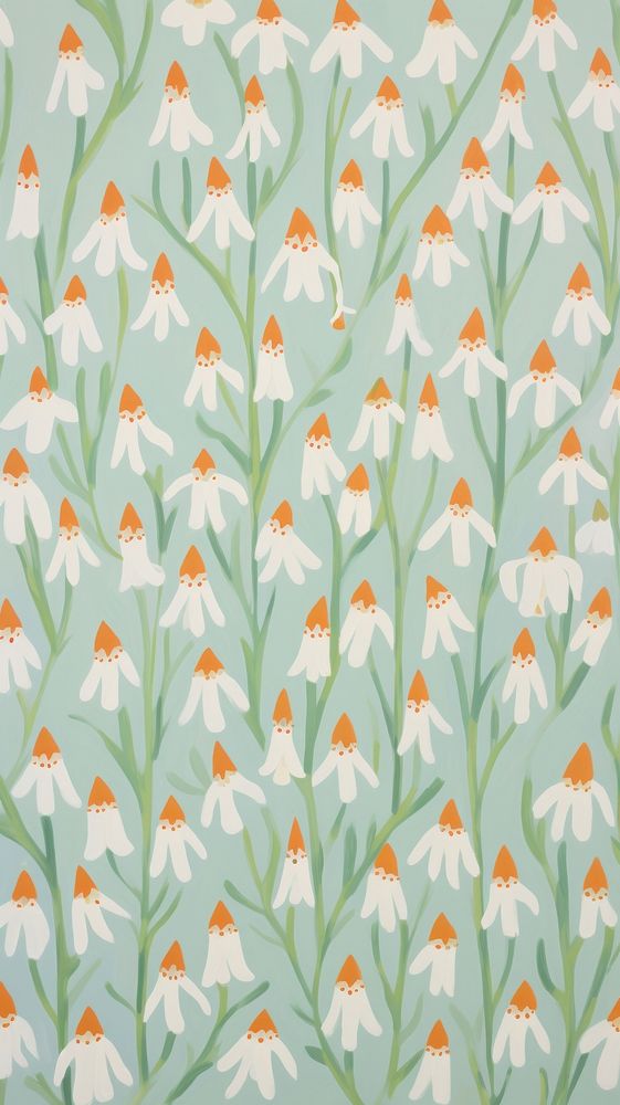 Snowdrop flower blooms pattern backgrounds wallpaper.