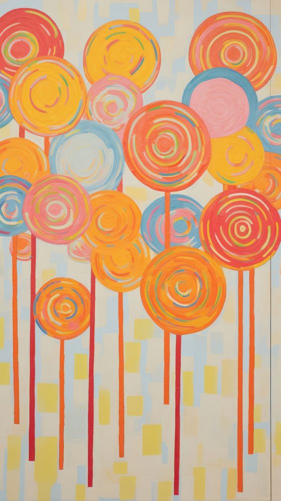Jumbo sweet lollipops backgrounds painting pattern.