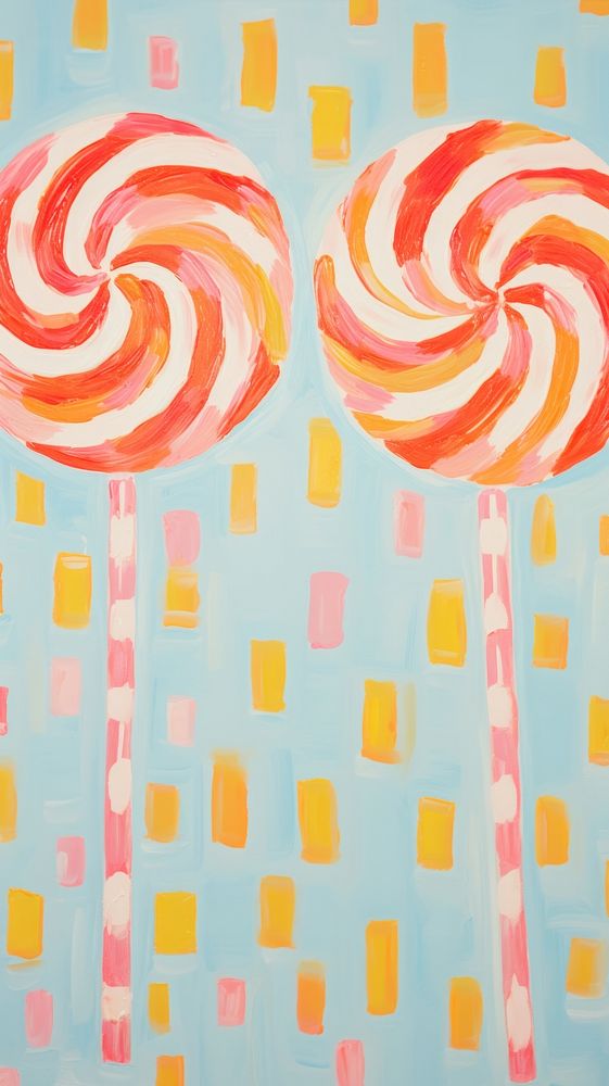 Jumbo sweet lollipops confectionery backgrounds painting.