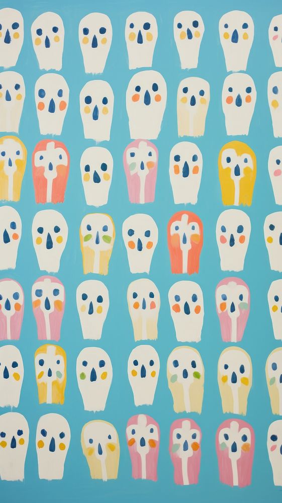 Pastel cute skulls backgrounds pattern representation.