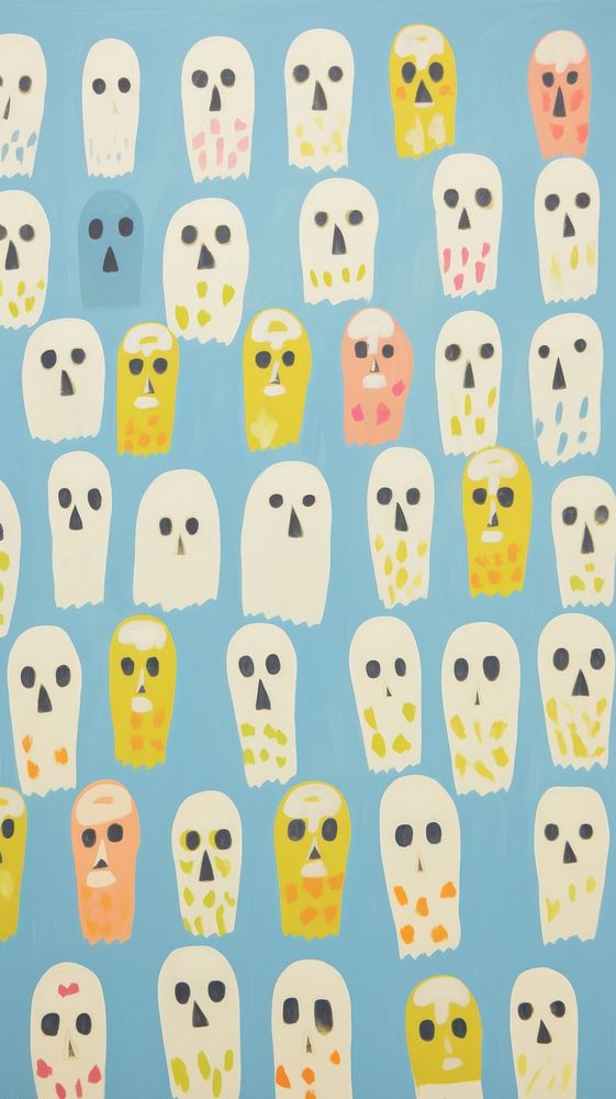 Pastel cute skulls pattern backgrounds painting.