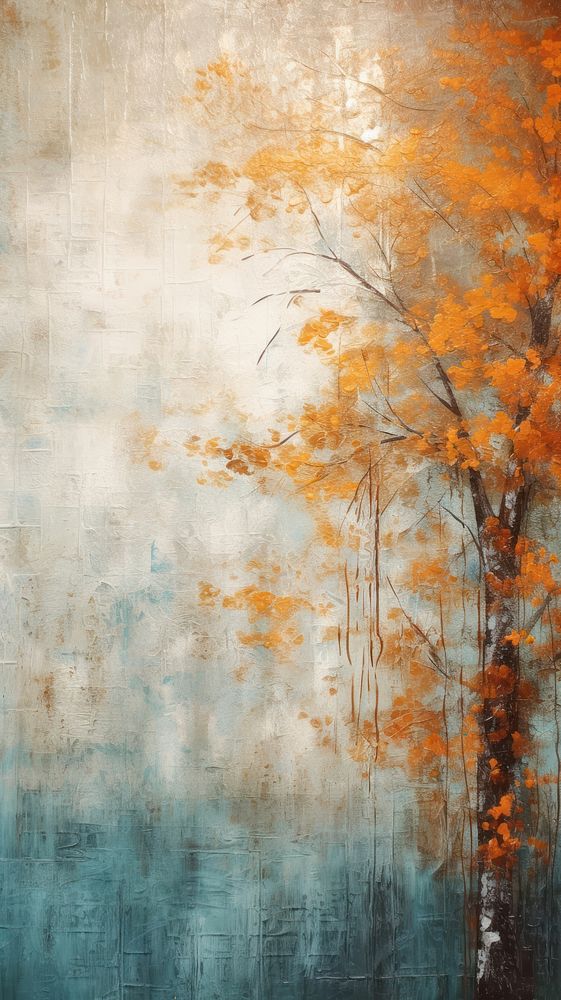 Abstract wallpaper painting autumn forest.