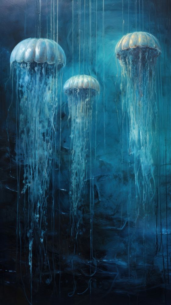 Abstract wallpaper jellyfish invertebrate underwater.