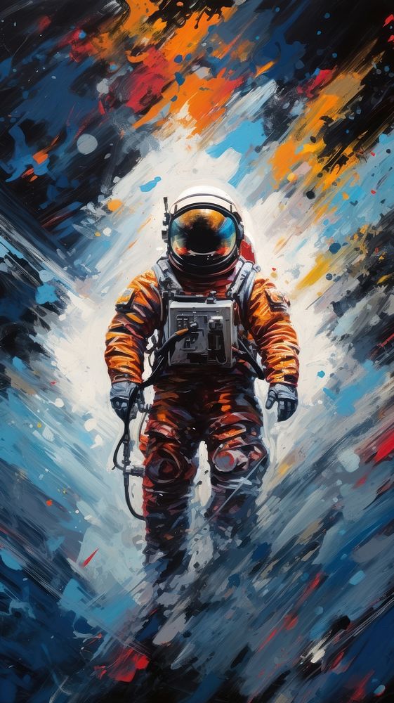 Abstract wallpaper astronaut painting helmet.