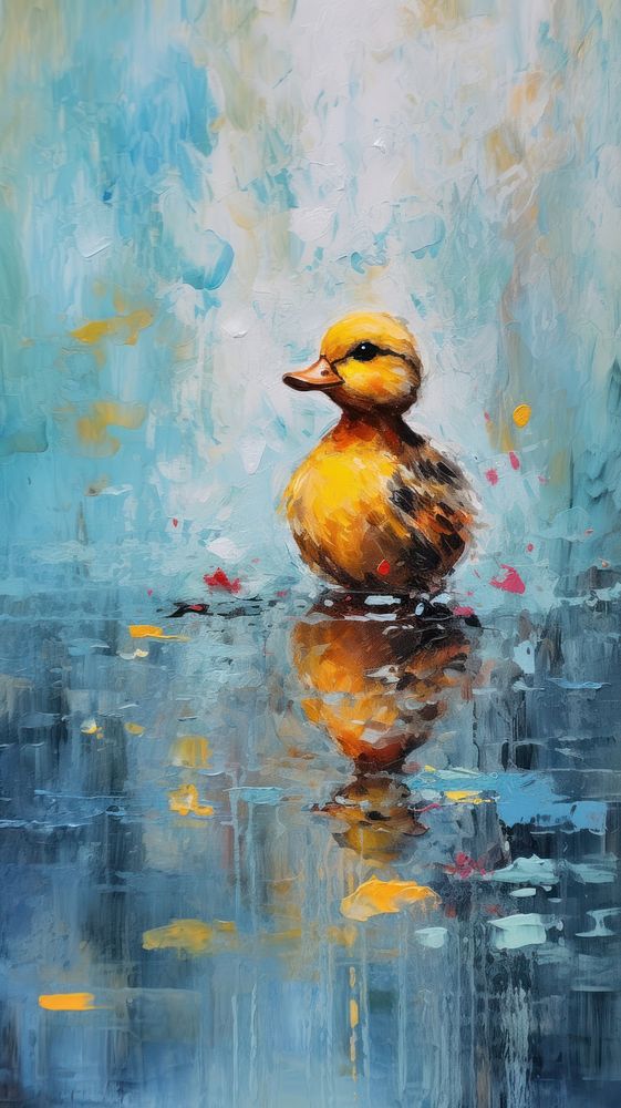 Abstract wallpaper duck painting animal.