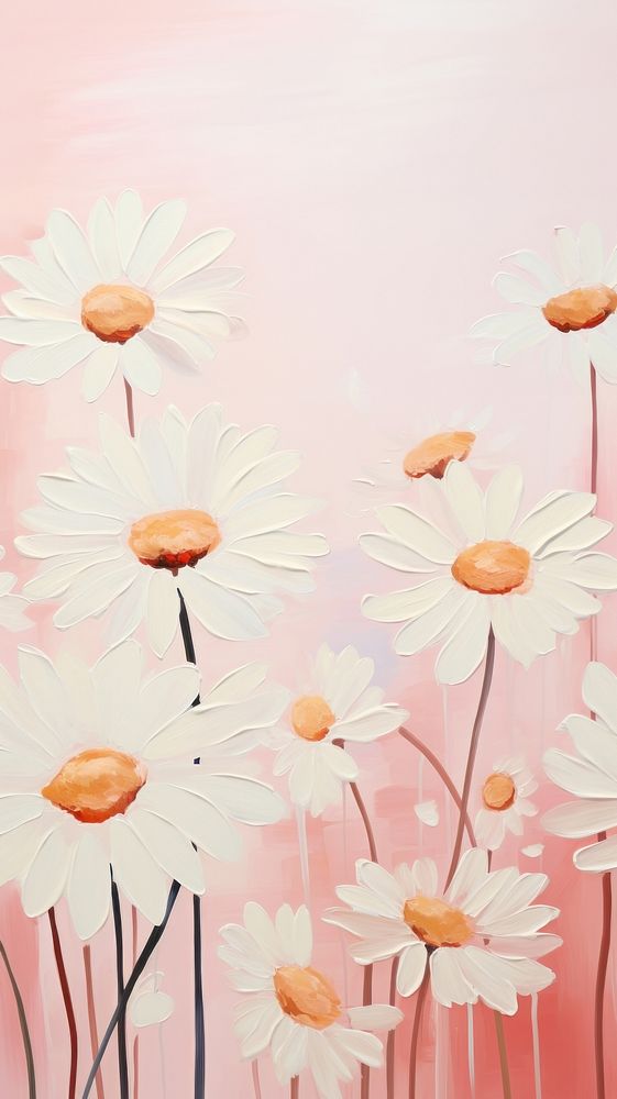Abstract wallpaper daisy painting blossom.