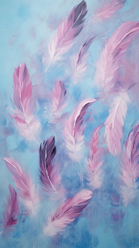 Abstract wallpaper painting feather purple.