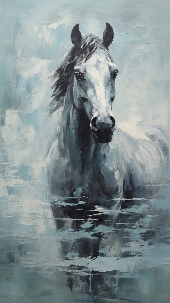 Abstract wallpaper horse stallion painting.