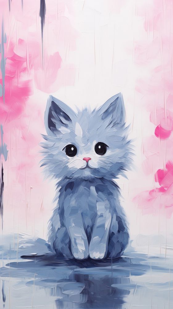 Abstract wallpaper kitten painting mammal.