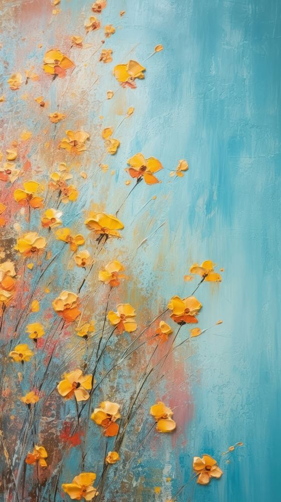 Abstract wallpaper flower painting outdoors.