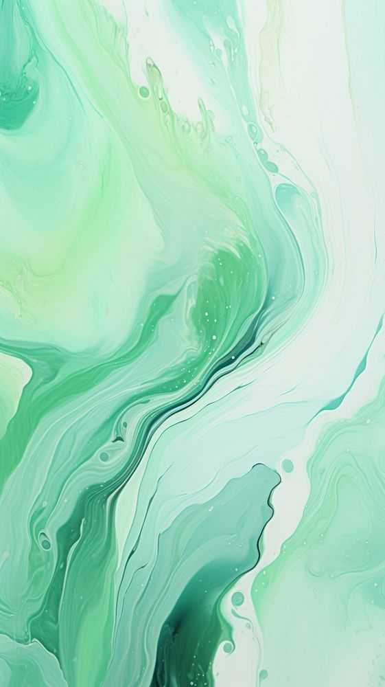 Acrylic pouring wallpaper abstract painting green.
