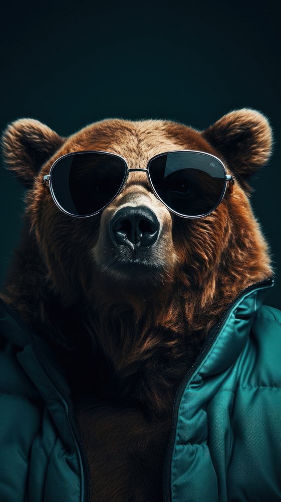 Bear sunglasses photography mammal.