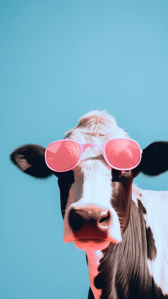 Cow livestock glasses mammal.