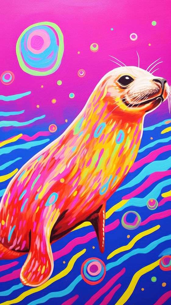 Seal painting palette drawing.