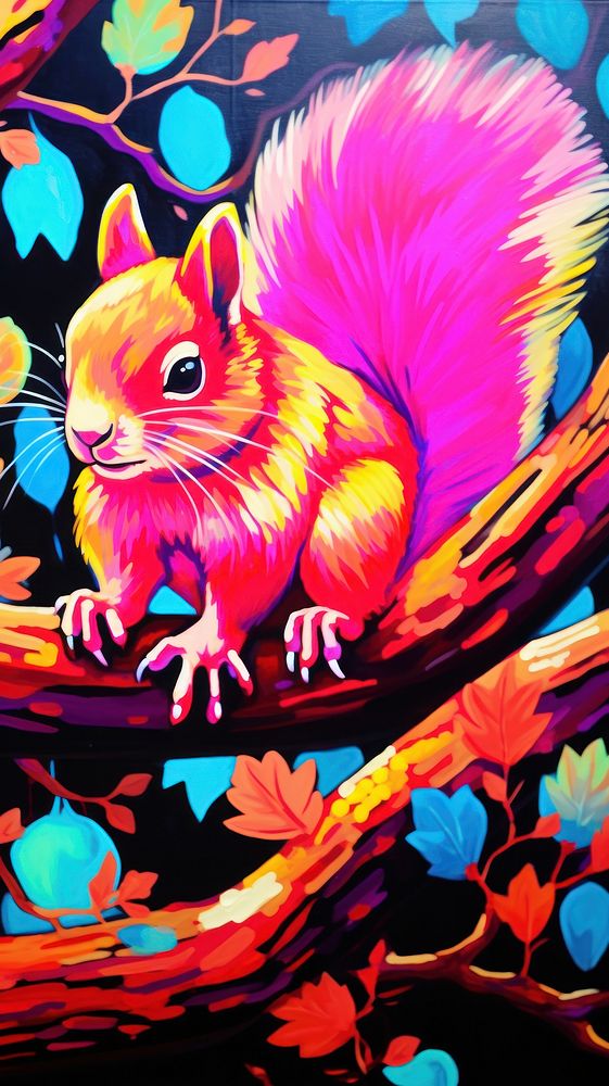Squirrel painting rodent animal.