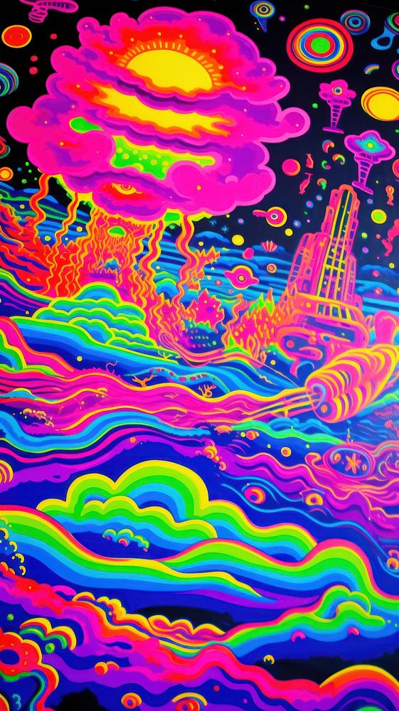 Psychedelic purple backgrounds painting.
