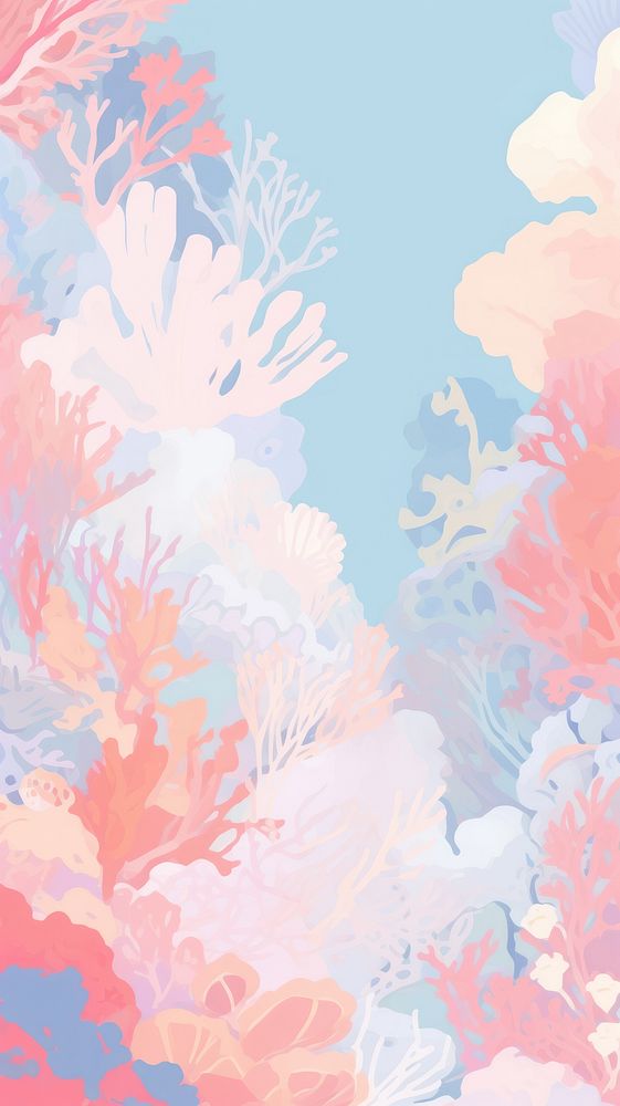Coral in underwater painting outdoors pattern.