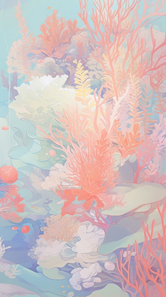 Coral in underwater painting outdoors nature.