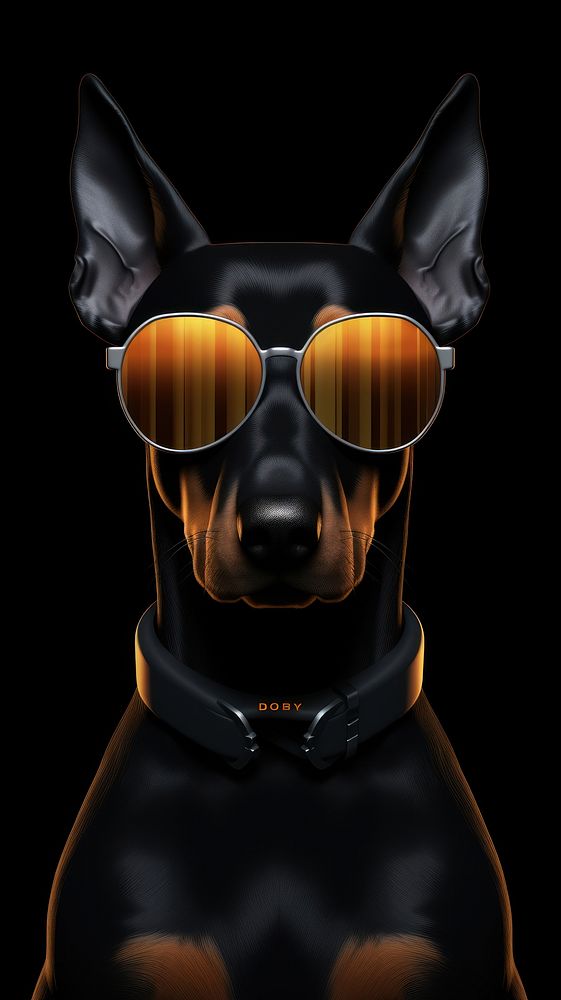Doberman wallpaper sunglasses cartoon animal.