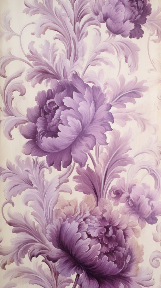 Purple damask repeated pattern backgrounds painting art.