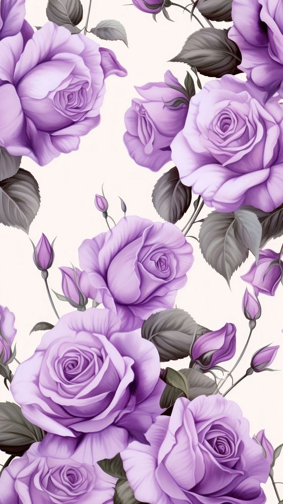 Purple roses repeated pattern backgrounds flower plant.