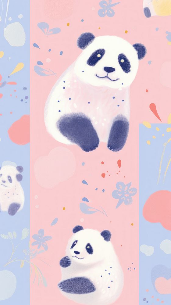 Panda backgrounds pattern mammal.