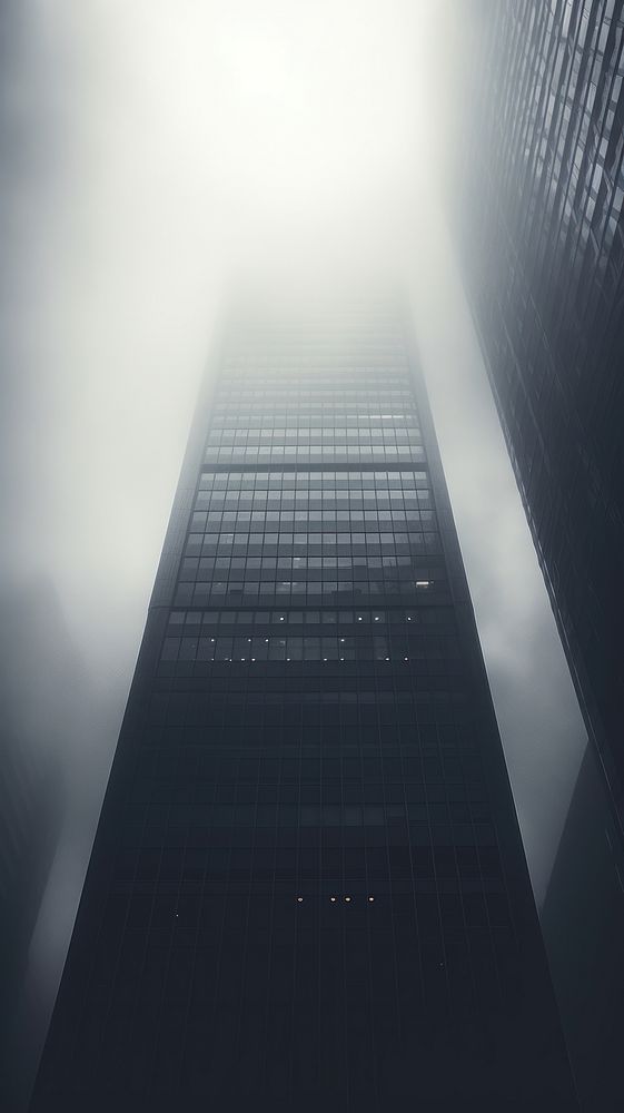Cool wallpaper black skyscraper fog architecture cityscape.