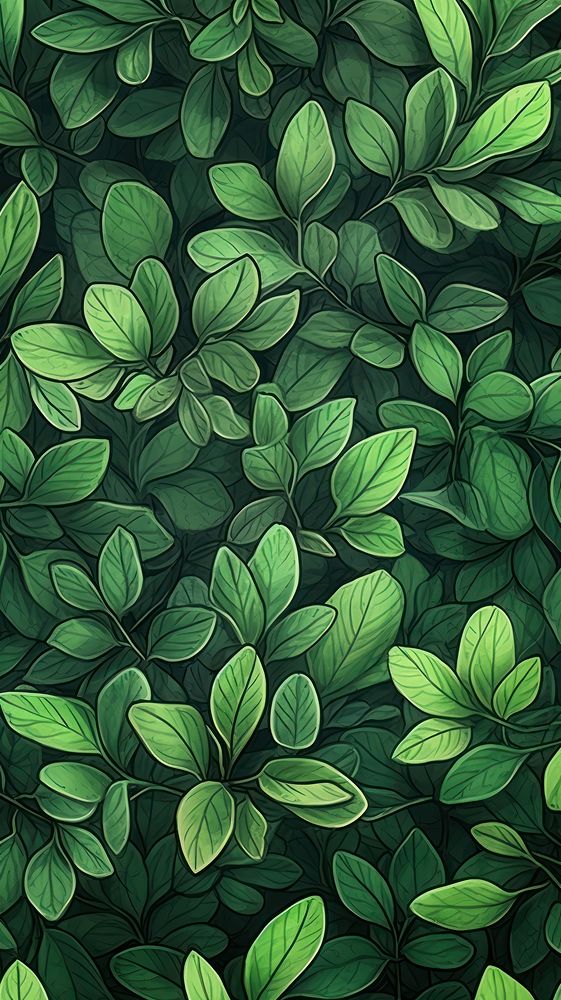 Green summer leaves pattern nature plant.