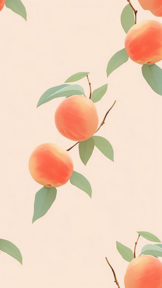 Peach pattern plant fruit.