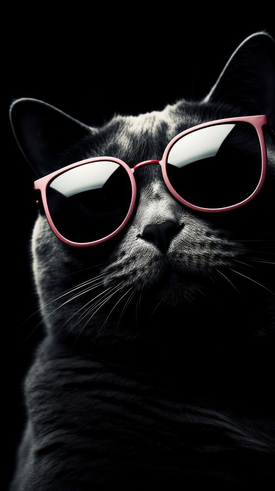 Cat with sunglasses mammal animal pet.