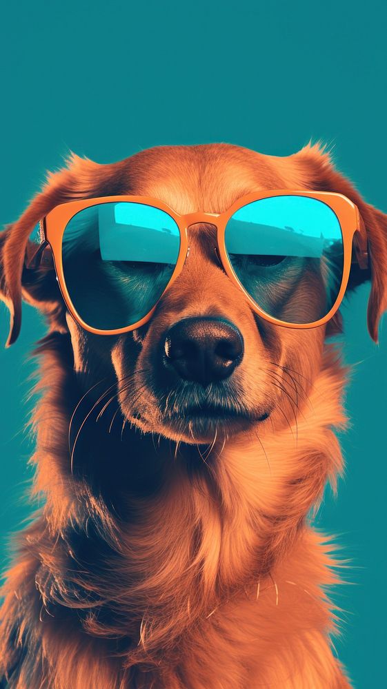 Dog with sunglasses mammal animal pet.