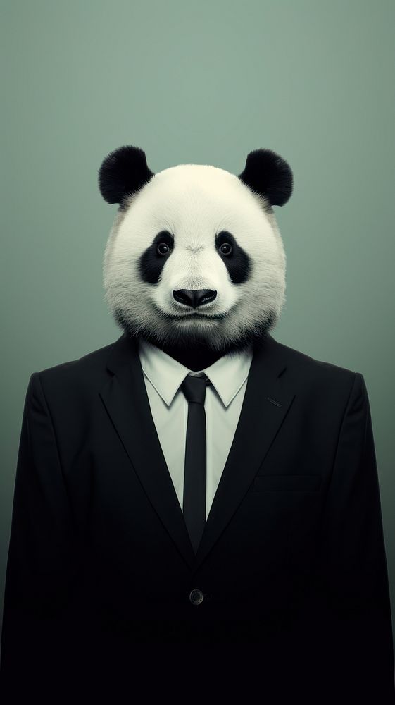 Panda portrait animal mammal.
