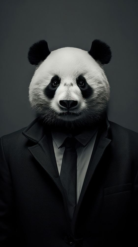 Panda wildlife portrait animal.