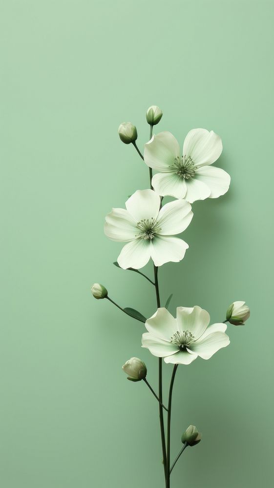 Green aesthetic bloom wallpaper blossom flower plant.