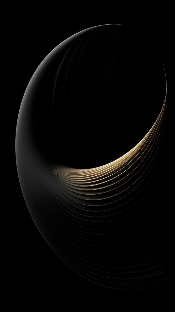 Abstract black grometry spiral night black background.